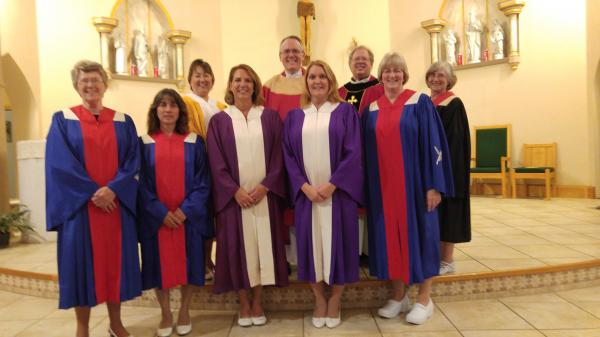On Tuesday, June 7, 2016, Court St. Monica #1181, Barre, held its Installation of Officer ceremony at St. Monica Church.  Pictured are:

Front Row:  Pat Robinson, Treasurer; Carol Laurendeau, Financial Secretary;
Judy Guild, Co-Regent; Deb Sabens, Co-Regent; Pamela Poland, Recording Secretary.
Back Row: Lorraine Durfee, First Vice State Regent; Fr Peter O�Leary, Local Court Chaplain;
Fr Pat Forman, State Court Chaplain; Doris Voyer, District Deputy.